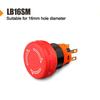 1Pcs 16mm Emergency Stop Push Button Switch Mushroom Stop Button  for Emergency Stop Control