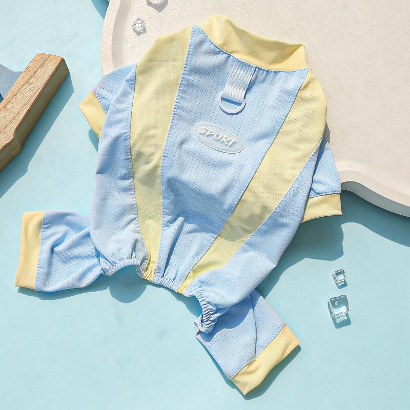 Кошка Все включено Четырехногие Весна и Лето Принадлежности для крупных собак, Кошачий жилет из ледяного шелка, Солнцезащитная одежда для собак, Одежда для питомцев