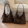 2025 Trendy Women's Vintage Leopard Print Tote - Leather Shoulder & Underarm Bag
