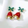 Новый Рождественский Новогодний подарок Лук Перезвон Серьги 925 Серебряные Серьги-гвоздики Серьги-гвоздики для девочек Подарки