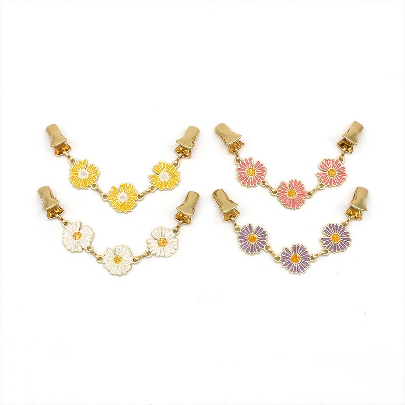 Клипсы для кардигана в виде цветка ромашки, зажим для талии, для рубашки, платья, свитера, шали, куртки, броши, пряжка-зажим, держатель для женской одежды