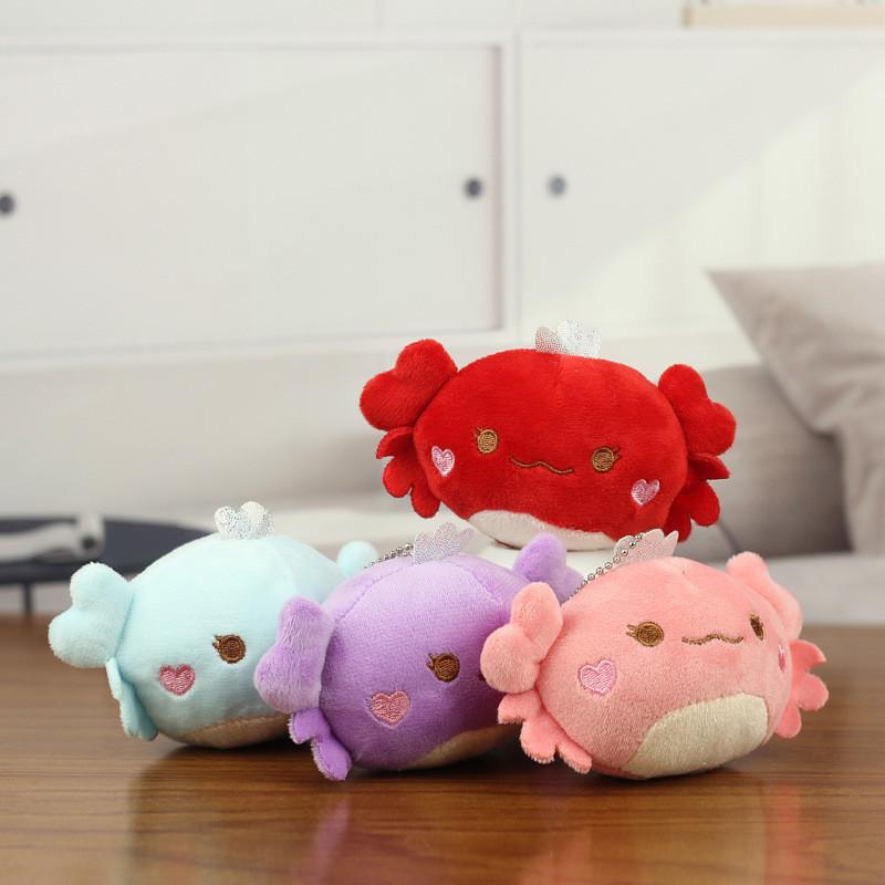 Soft And Colorful Plush Crab Doll Keychain Perfect For Bags And Accessories