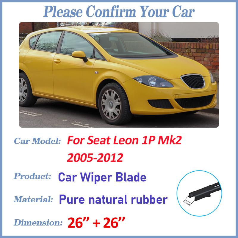 Дворники для автомобиля Seat Leon 1P 2007 Mk2 Автоаксессуары 2005-2012 Прочные передние щетки стеклоочистителя Плоская щетка стеклоочистителя