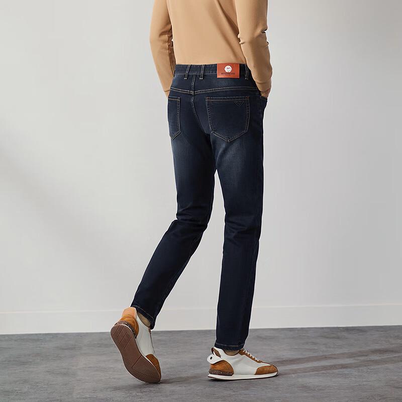 Мужские теплые эластичные джинсы прямого кроя Septwolves