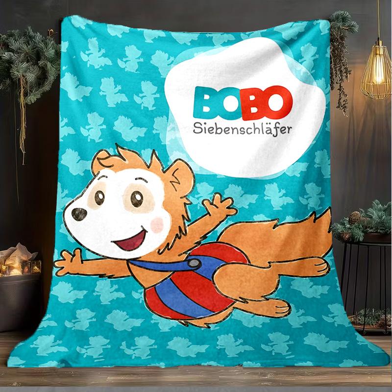 1PC Bobo Siebenschlafer Blanket Flannel Throw for Sofa, Indoor, Camping, Living Room, Office, Chair, And Bed Soft Birthday Christmas Gift