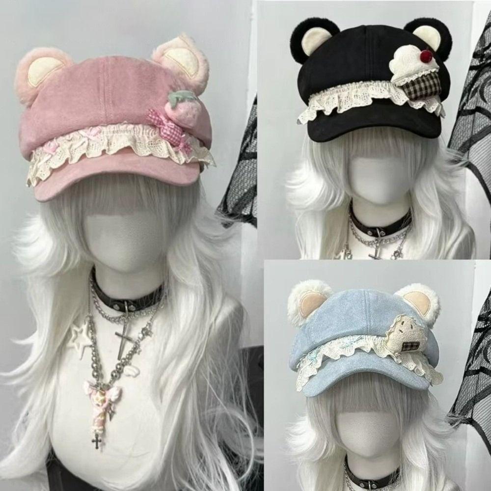 Lightweight Beret Hat 3D Cat Ears Cat Ear Cap New Cake Cat Ears Cap  Women