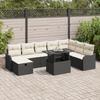 9-Piece Garden Sofa Set with Black Cushions Poly Rattan 3361066