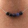 Stones and Minerals. 5 Sodalite 8mm Beads Necklace Stainless Steel Chain Necklace for Women, Men. Customizable Size.