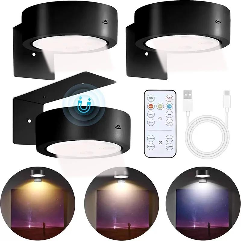 3 X Magnetic Remote Controlled Board Light, Rechargeable Wireless LED Table Lights, 3 Colours and Timer Function