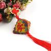 Набор для вышивания подвески с бусинами Пин Ань Фу: Красная основа, пятицветный дизайн из бусин