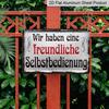 2D Flat German Sign "Wir Haben Eine Freundliche Selfservice" with Musical Notes, Size 8inch X 12inch, Perfect for Home Decor, Clubs and Outdoor