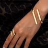 Fashion Creative Square Open Adjustable Bracelet Ring Set