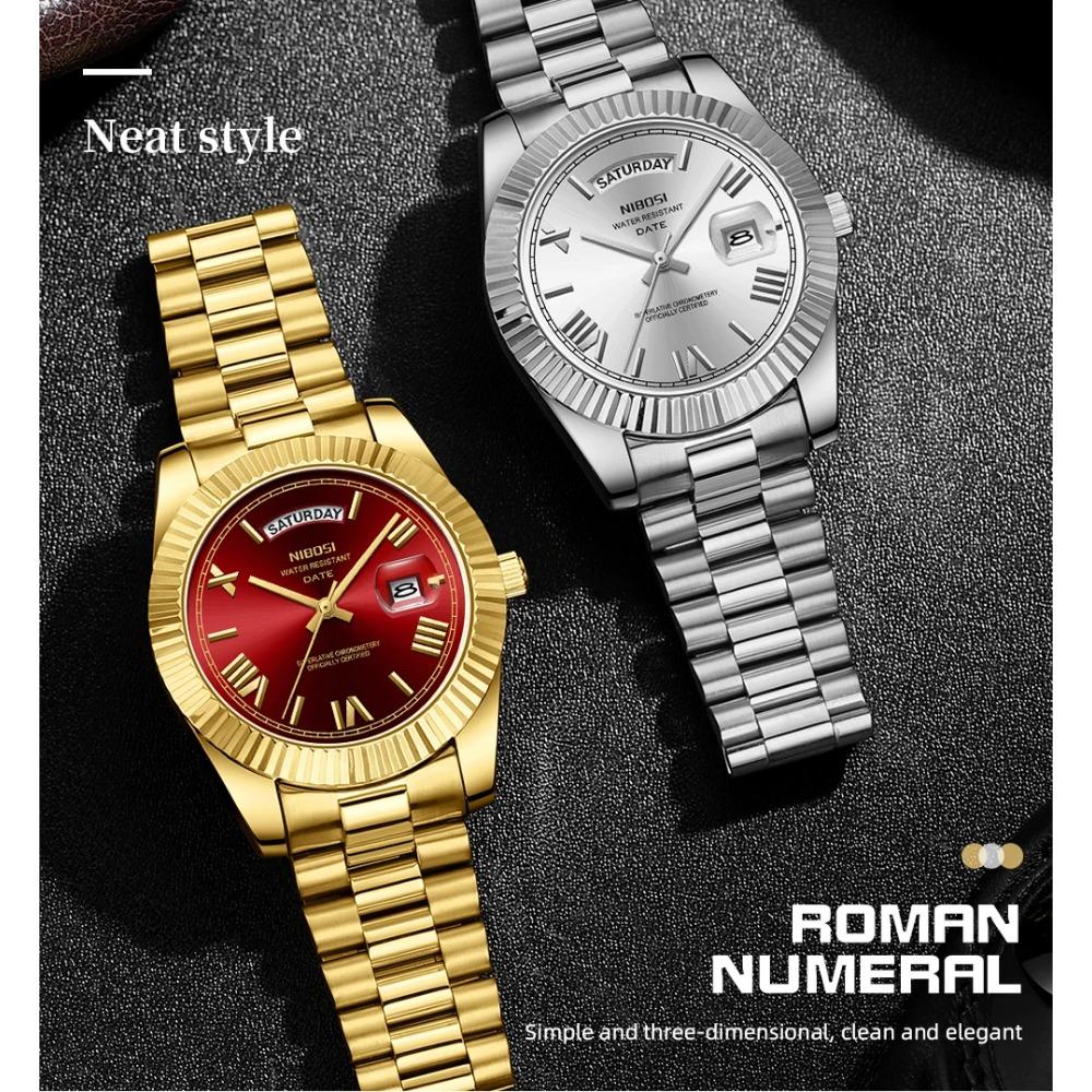 Роскошные кварцевые часы из нержавеющей стали для мужчин Роскошные светящиеся часы с индикацией даты для мужчин