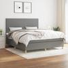3142186 vidaXL Divan Bed with Mattress Dark Grey 160x200cm Fabric