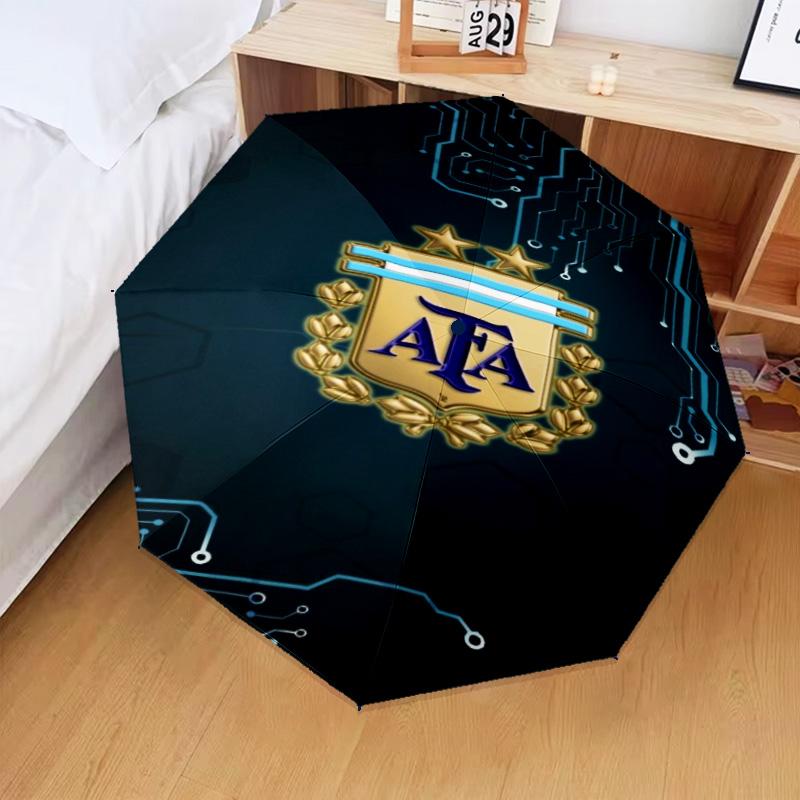 1PC Argentina Football club Printed Umbrella Folding umbrella, automatic umbrella 8-Frame for Travel, camping Fan gifts Christmas Gifts