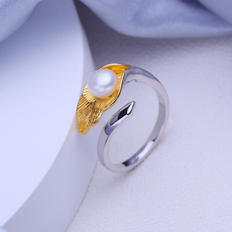 Кольца FEEYOO с натуральным пресноводным жемчугом для женщин и девочек, классическое регулируемое кольцо золотого цвета, вечерние украшения