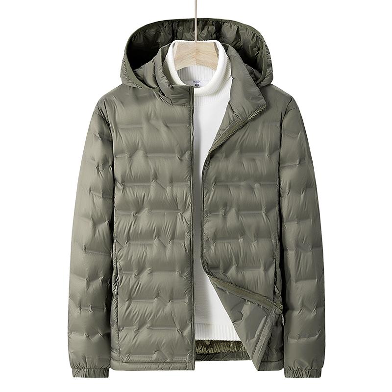 Men Winter Down Jacket Men Hooded Waterproof Windproof Puffer Jacket Detachable Hat Coat Casual Lightweight Down Jacket Male