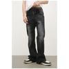 Retro Black and Gray Loose Straight Jeans Men's Washed Cat Whiskers Micro Flare Pants Straight Loose Jeans for Men Fashionable and Comfortable Pants