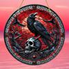 Crow Suncatcher 8"x8" - красочное искусство черепа для окон и стен, идеально подходит для любого сезона, декор крыльца и сада, идеальный подарок, украшения на Хэллоуин