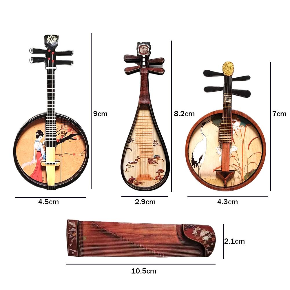 Миниатюрные Пипа Жуань Гучжэн Магнитная Наклейка на Холодильник Ручная Резьба Культурный Артефакт Коллекционный Подарок Декор для Дома