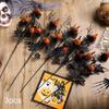 3Pcs Halloween Branches Fake Flower Picks Ornaments Arrangement Decor Artificial Pumpkin Floral