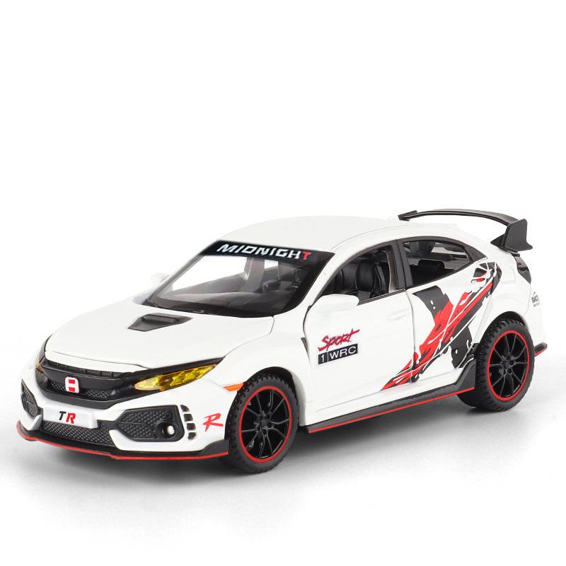1/32 HONDA CIVIC TYPE-R Литые и Игрушечные Транспортные Средства Металлическая Модель Автомобиля Звук Свет Коллекция Автомобильные Игрушки для Детей Рождественский Подарок
