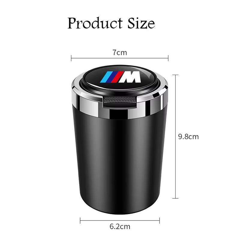 LJEEG1 2026 Car Sticker Car Ashtray Cigarette Butt Holder Container Accessories for BMW M X5 X1 X3 X2 X6 X7 X4 Portable One-Button Open