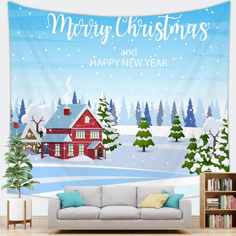 С Рождеством, Рождественская елка, Санта-Клаус, снеговик, гобелен с принтом, украшение для дома, гостиной, спальни, стены, гобелен