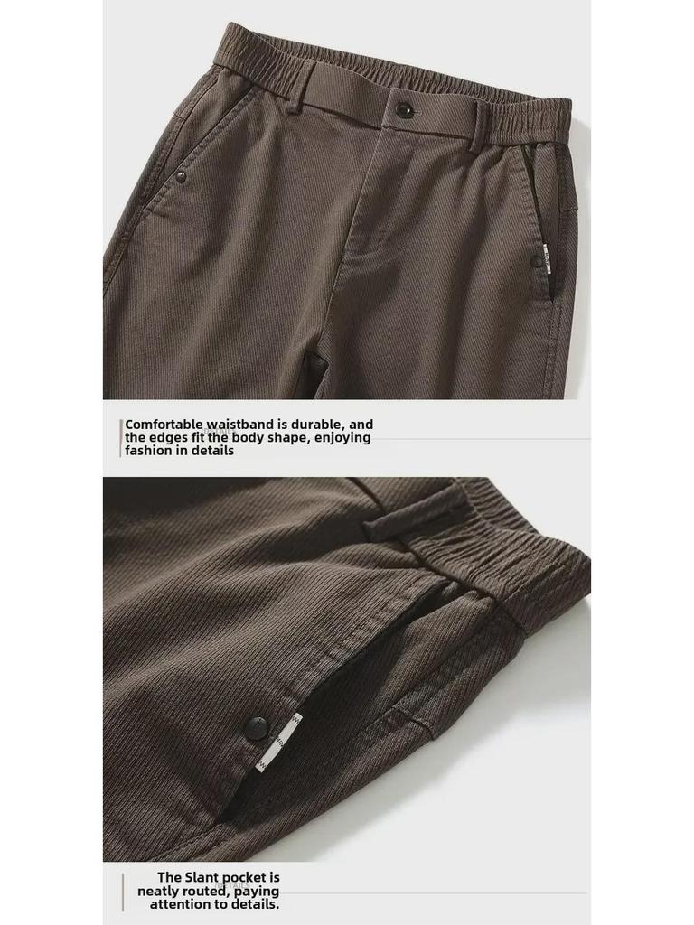 2024 Мужские корейские деловые повседневные прямые однотонные брюки - весна/осень