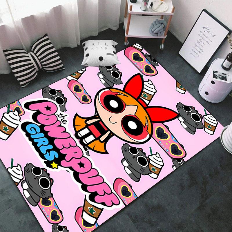 Powerpuff Girls Cartoon Carpets and Rug 3D Printing Carpet Floor Mat Living Room Bedroom Large Area Soft Carpet(JM001)