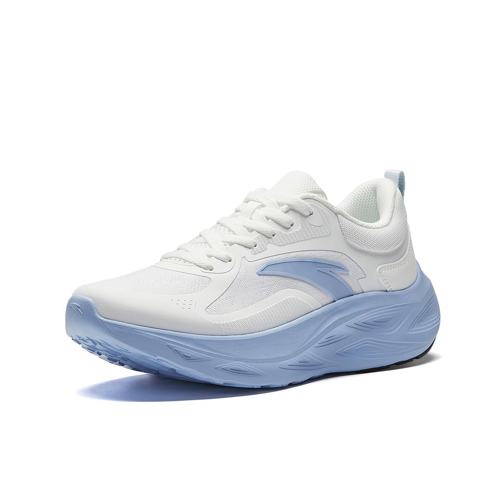 Anta Yichun Simple Versatile Rebound Lightweight Breathable Low-Top Casual Running Shoes Women Sneaker White Blue 922545531-3