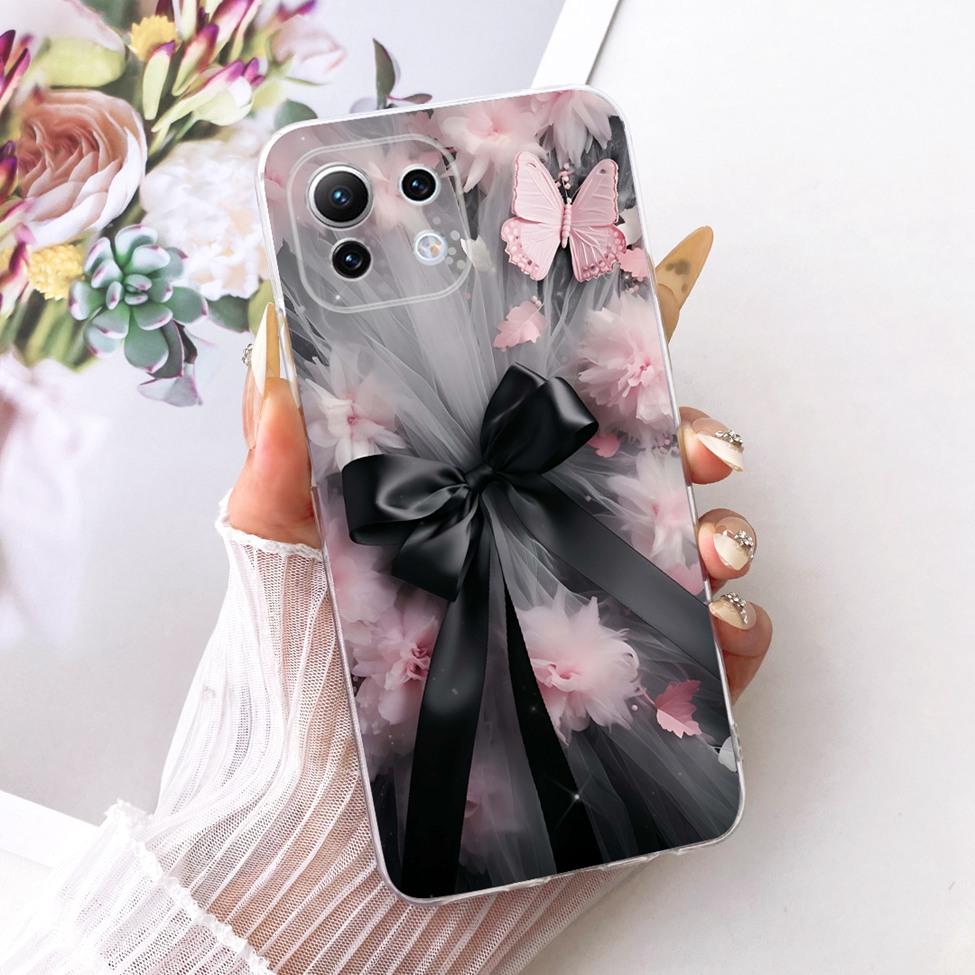Clear Casing For Xiaomi Mi 11 Lite 4G Cover For Xiaomi Mi 11 Lite 5G Case Cute Cat Fashion Butterfly Funny Painted