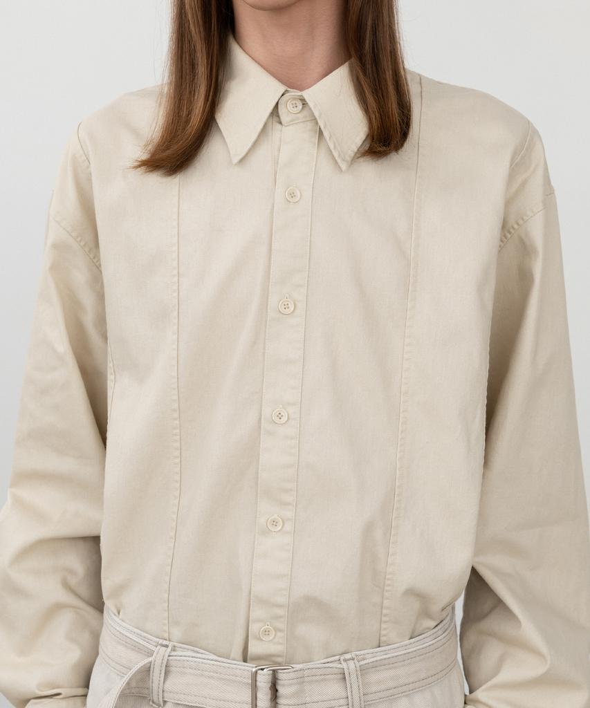 INSILENCE Washed Cotton Shirt Sand Beige