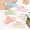 1 Pcs Big Mixed Colors Rectangle Shape Hair Claw Clips ,Fashion Strong Hold Jaw Clips for Women Girls Thin Thick Curly Hair.