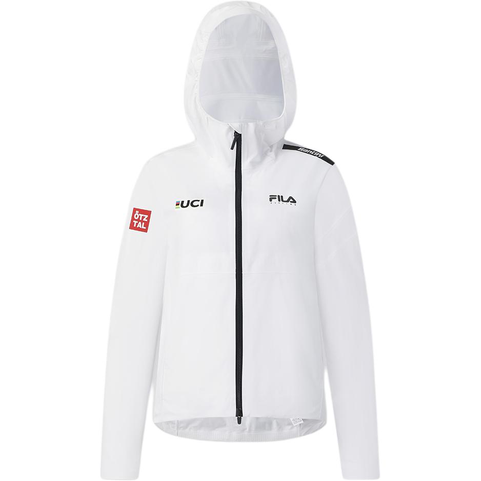 Fila Cycling Logo Durable Sports Woven Hooded Long Sleeve Jacket Women Jackets Jade-White A11W528701F-WT