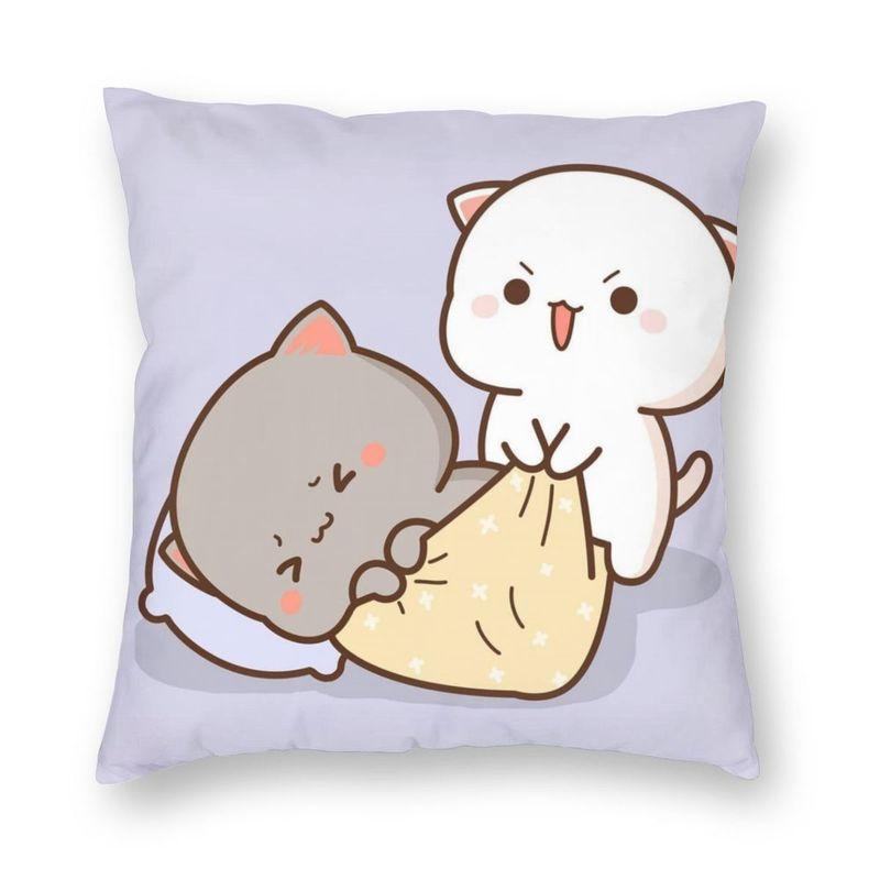 Наволочка для спальни, гостиной, милой пары, кота, персика и гома, домашний декор, наволочка для дивана