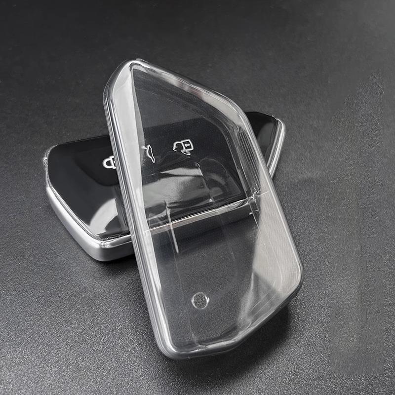 Прозрачный Мягкий ТПУ для VW Golf GTI R MK8 ID.3 ID.4 Seat Leon Tarraco Ateca Cupra Born Черный Прозрачный Чехол-Сумка для Брелока Автомобильного Ключа