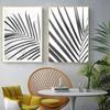 Плакат с пальмовыми листьями, скандинавский растительный арт-принт, черно-белая минималистская картина на холсте, современная настенная картина для гостиной, домашний декор