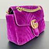 [Pre-Owned] GG Marmont Vintage Logo Quilted Velvet Shoulder Bag Small - Very Good #N9DQQ1