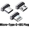 FONKEN Разъем Type-C Micro USB, адаптер для зарядного устройства, магнитный кабельный разъем, 8-контактный разъем для iPhone