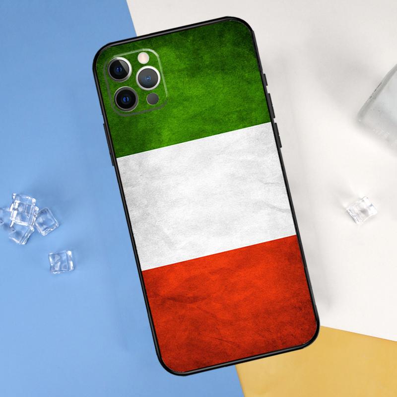 Italian Italy Flag Phone Case For iPhone 16 Pro 15 Pro 11 13 14 Pro Max 12 Mini XR 16 15 Plus 16e Cover Shell