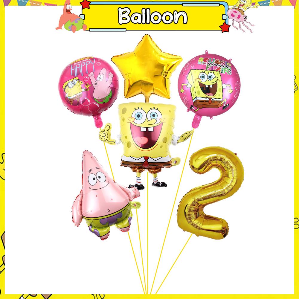 Sponge-Bobs Theme Cartoon Birthday Balloon Party Decoration Plate Cups Napkin Topper Tablecloth Kids Birthday Banner Baby Shower 5