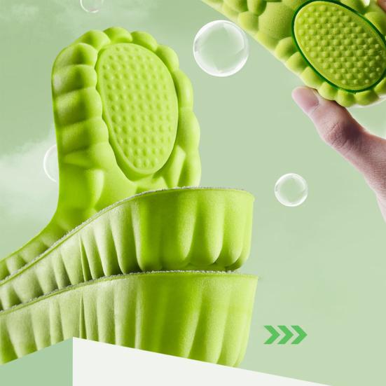 Yousheng 1 Pair Breathable Insoles Moisture-Absorbing Shock Absorbing U-Heel Support Sports Shoes Inserts Comfortable Walking Shoe Insoles