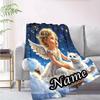 Angels And Cats Customize Your Name Blanket Warm Comfortable And Soft Blankets Are Suitable For Home Lunch Break Blanket Office Sofa Sofa Gift To