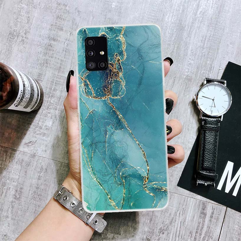 Модный золотой розовый геометрический мраморный чехол для телефона Samsung Galaxy A12 A22 A32 A42 A52 A72 A51 A71 5G A41 A31 A21 A02S M12 M21 M31