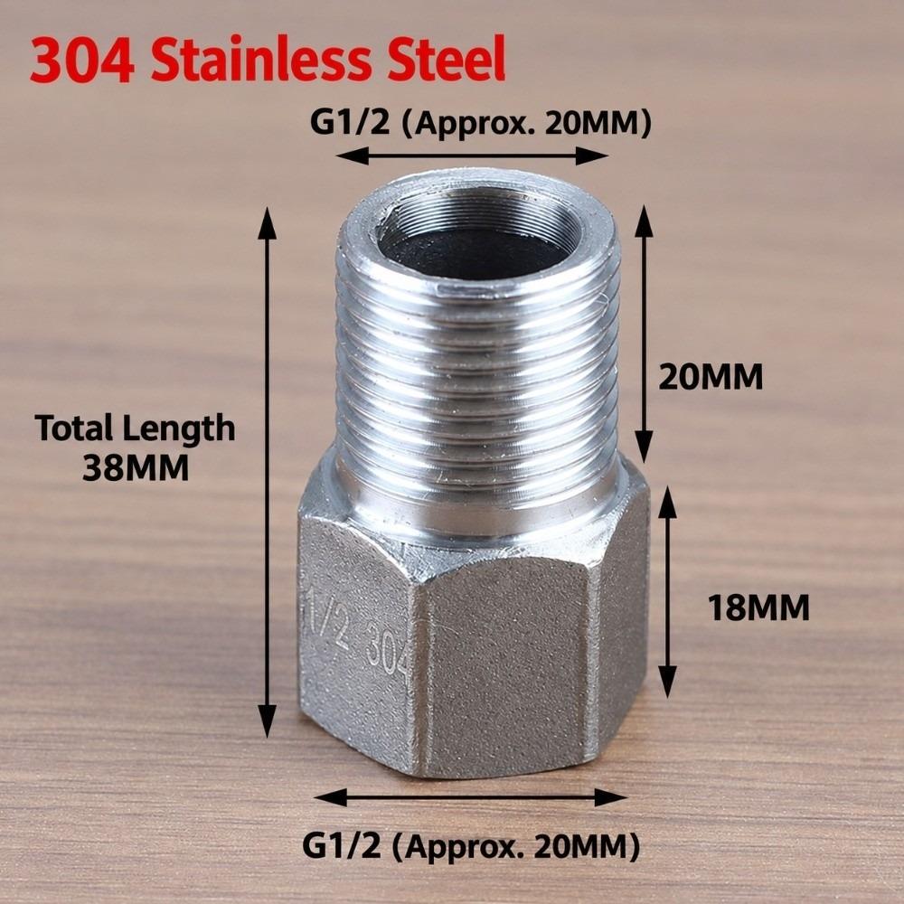 G 1/2 Thread Stainless Pipe Fitting Female To Male Coupler for Plumbing Pipe Connection