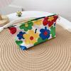 Durable Floral Large-Capacity Women's Cosmetic Bag with Zipper