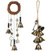Witch Protection Door Hangers Wind Chimes Wreath Handmade Hanging Bells Wiccan Magic for Home Doorknob Witchcraft Decorations