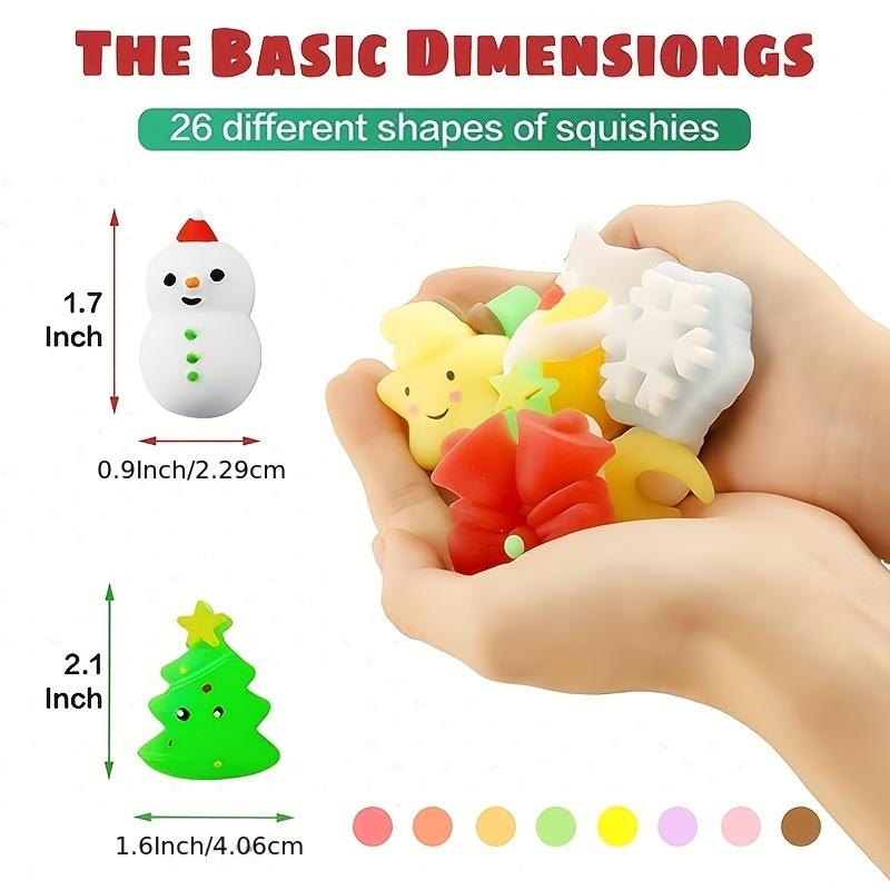 20Pcs Christmas Mochi Squishies Toys Santa Claus Snowman Squeeze Stress Relief Toysfor Kids Christmas Gift Classroom Rewards