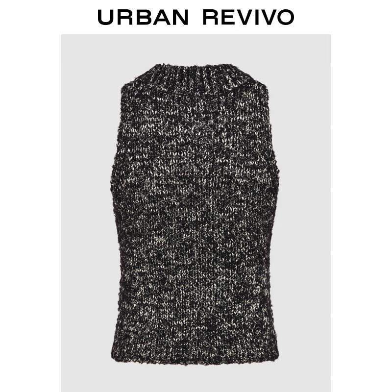 Женский трикотажный топ без рукавов UR 2024 Осень/Зима в стиле Old Money с текстурой и прилегающего силуэта